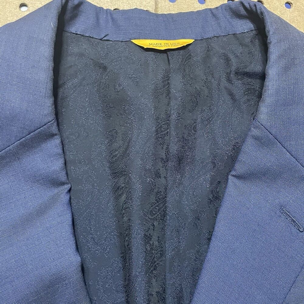 Hickey Freeman Suit Mens 50 R Navy Blue The Traveler 2pc Pants 46x30 Modern USA - Picture 8 of 14